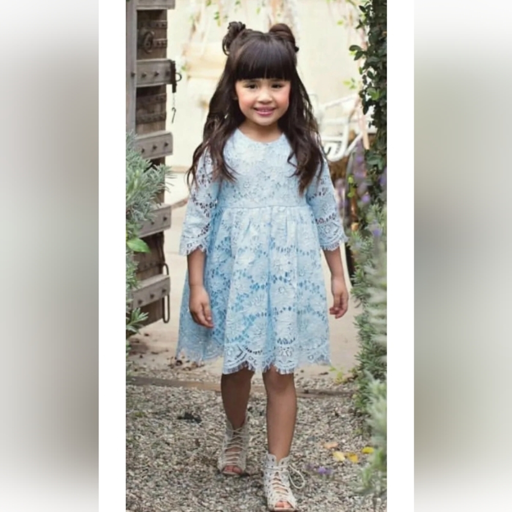 Modernechild "Tinsley" Baby Blue Lace Dress Girls 2T